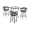 Armen Living Naomi and Lorin 4-Piece Counter Height Dining Set in Black Metal and Gray Faux Leather SETNMLRGRBL4 - alternate 1